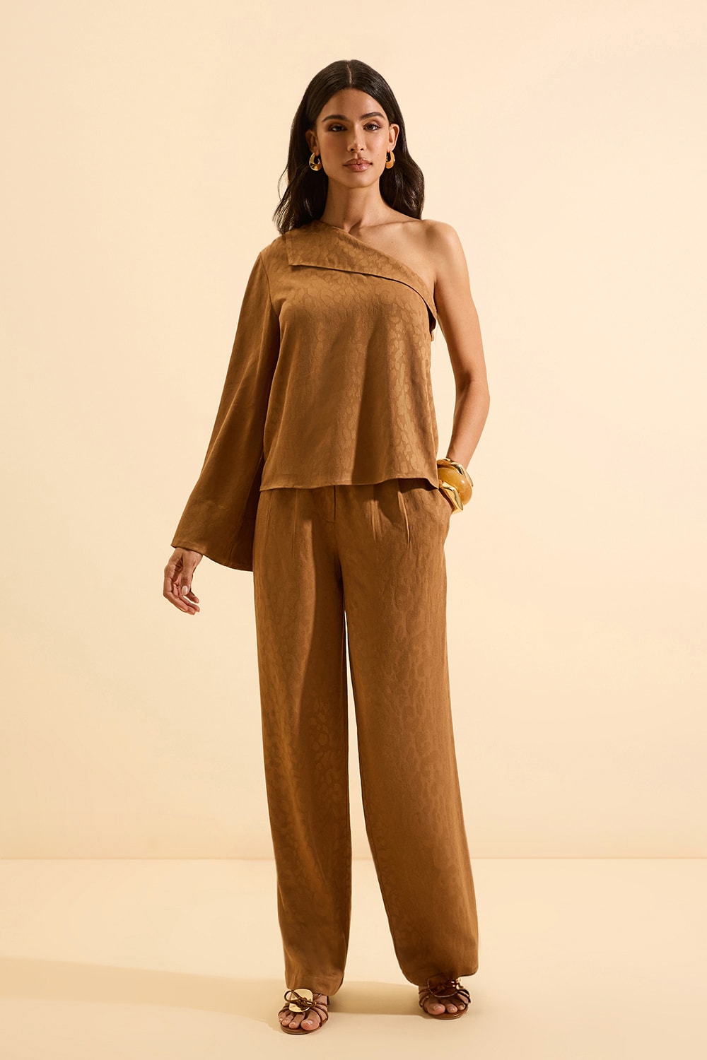 Blusa assimetrica penelope Cookie