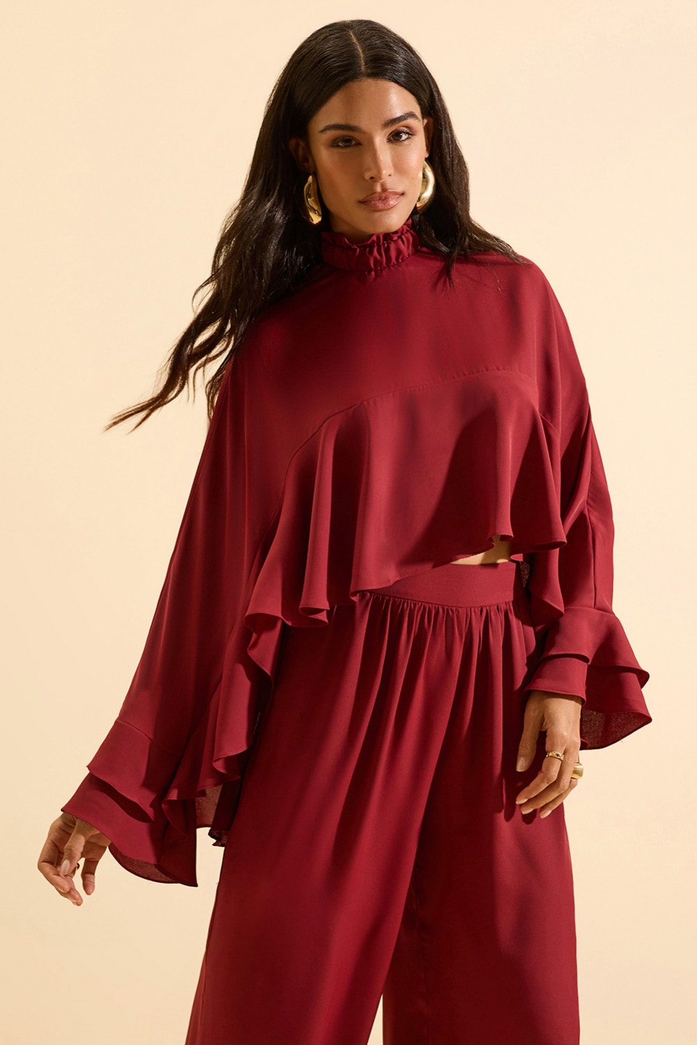 Blusa capa bia Bordo