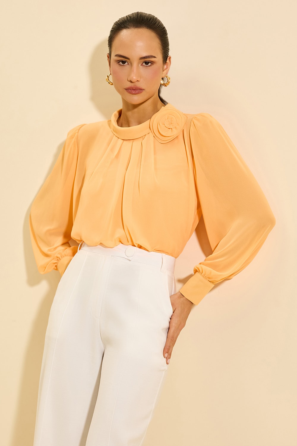 Blusa manga longa ana paula f Coral