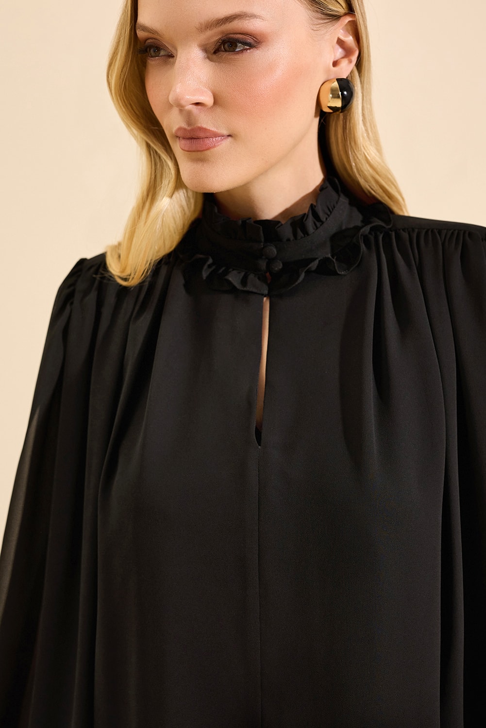 Blusa manga longa sabrina f Preto