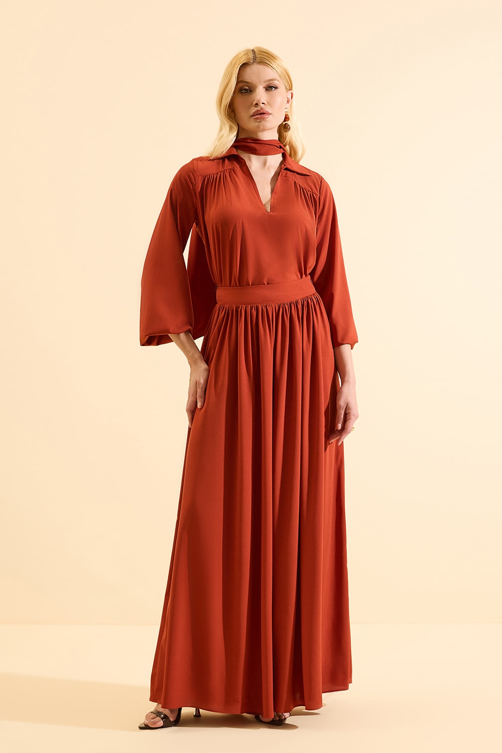 Blusa manga longa tamara Rust
