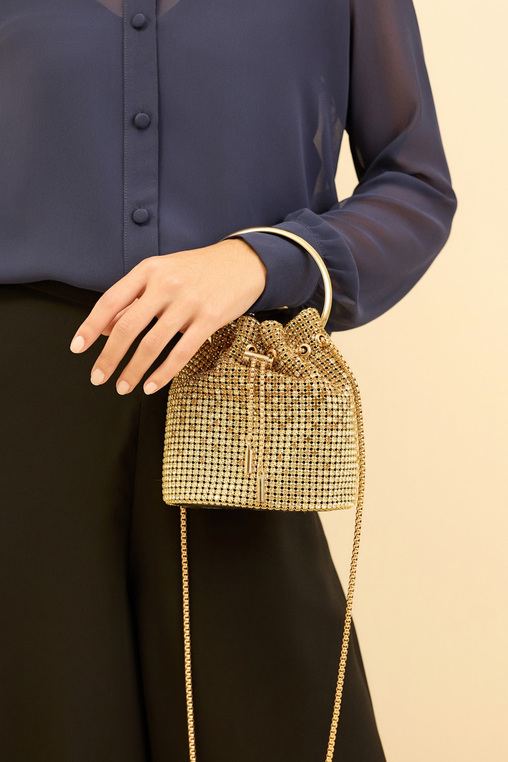 Bucket pedraria Preto/Dourado