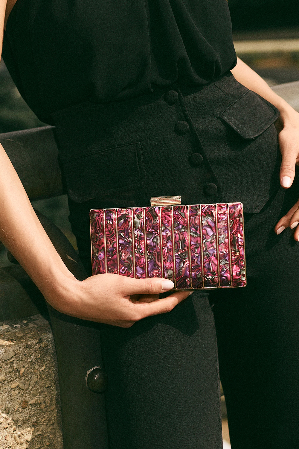 Clutch fleur Roxo