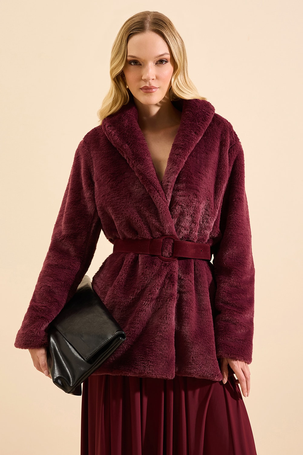 Maxi casaco de pelo anastacia c Bordo