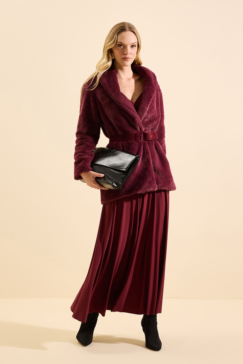 Maxi casaco de pelo anastacia c Bordo
