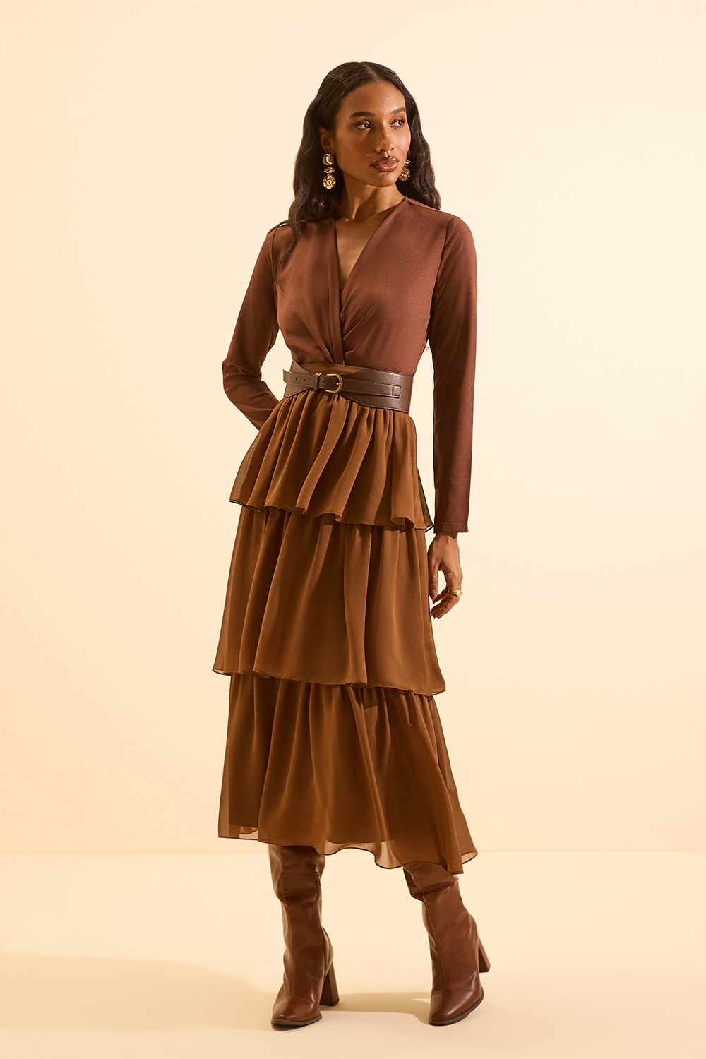 Saia fantine Marrom