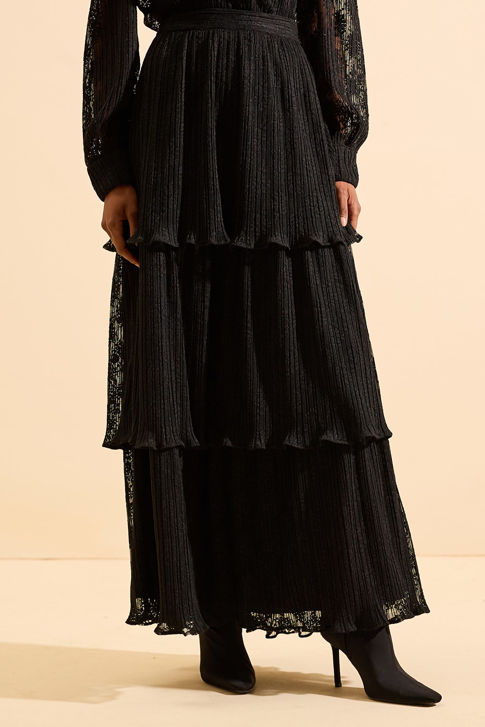 Saia hiper midi talia Preto