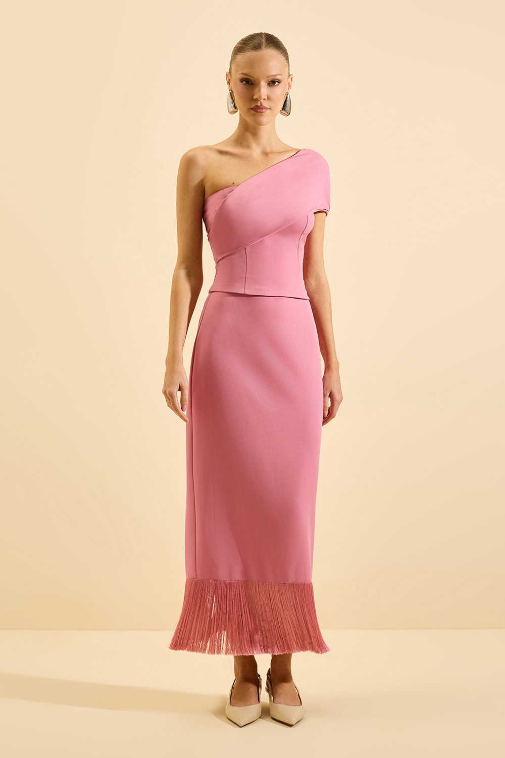 Saia midi caliope Rosa