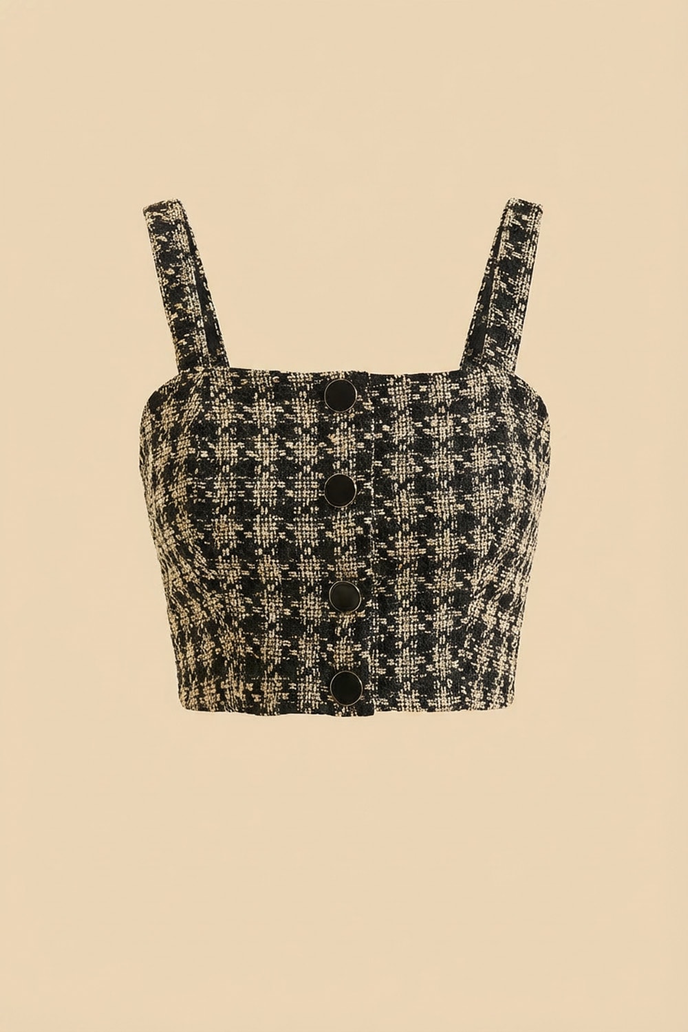 Top cropped gold Preto/Off