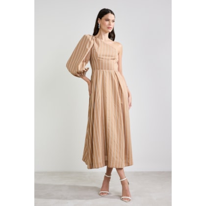 Vestido Assimétrico Delicadeza Castanho