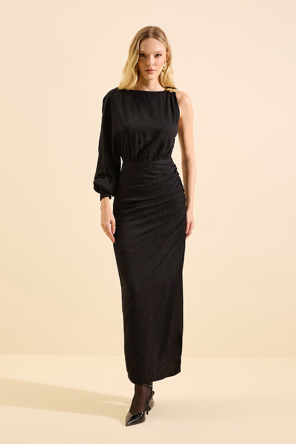 Vestido assimetrico penelope Preto