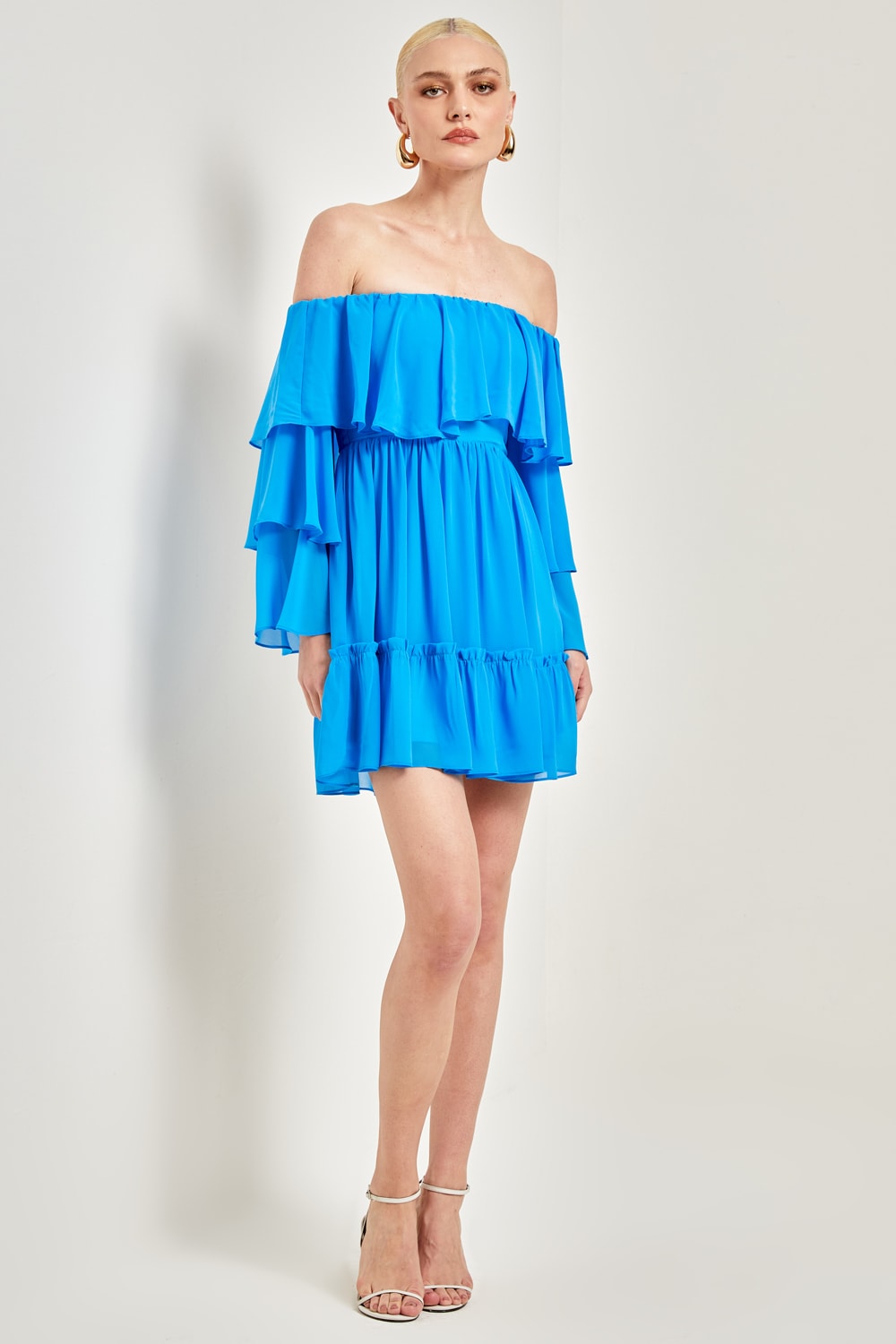 Vestido babado annie Azul