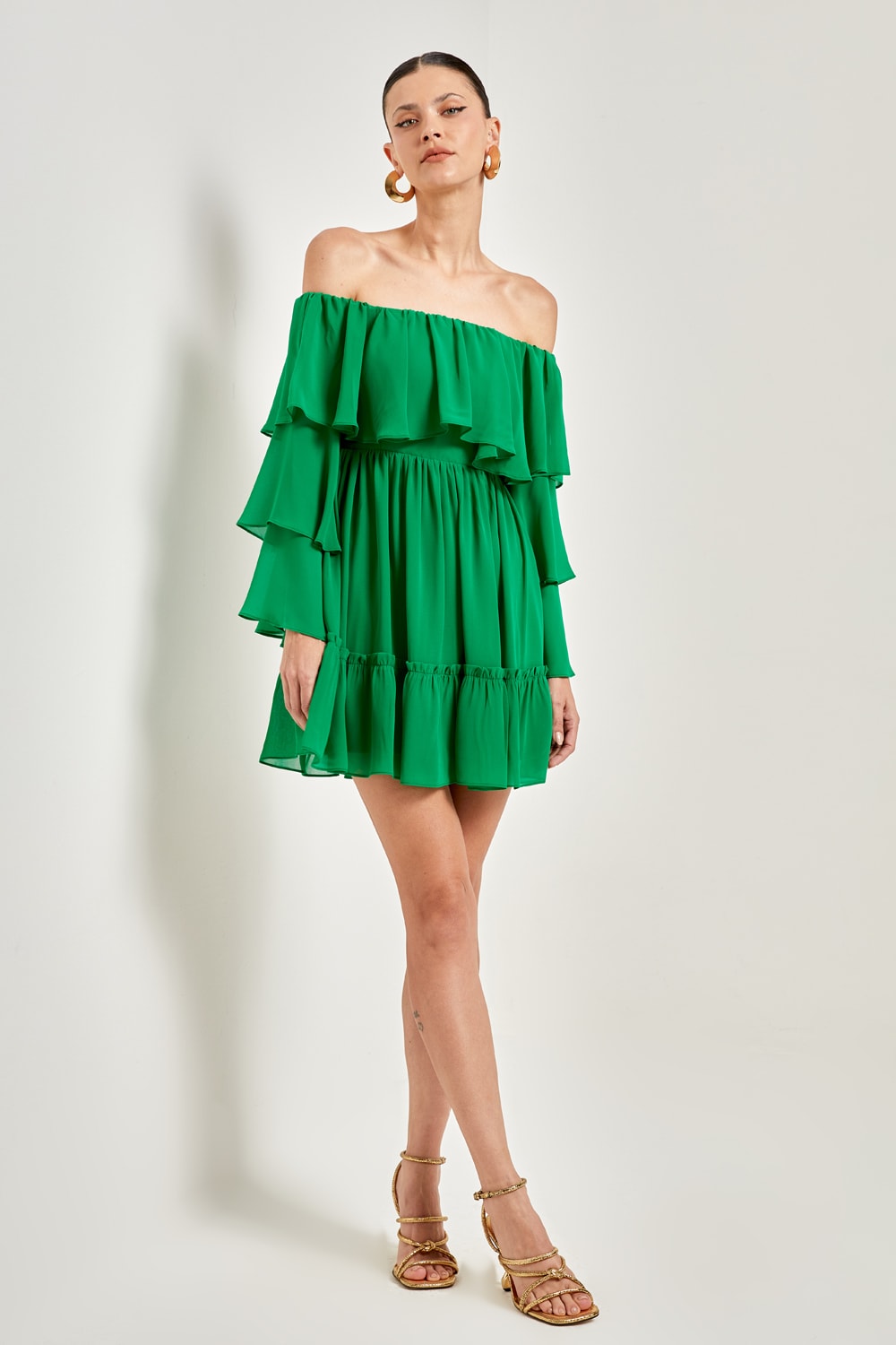 Vestido babado annie Esmeralda