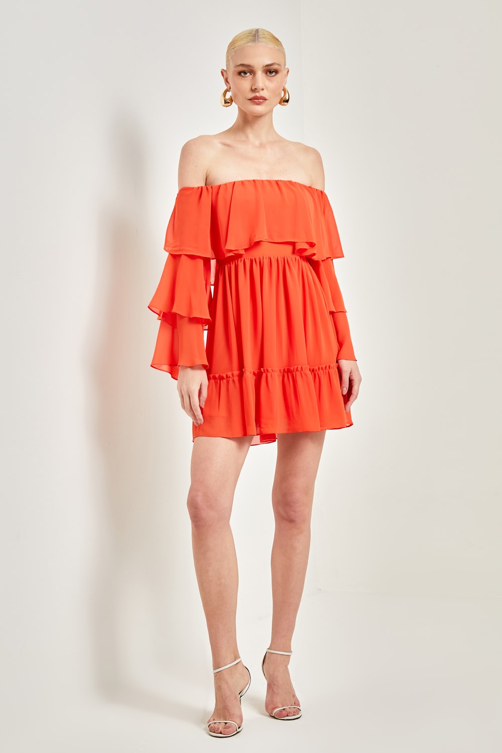 Vestido babado annie Laranja