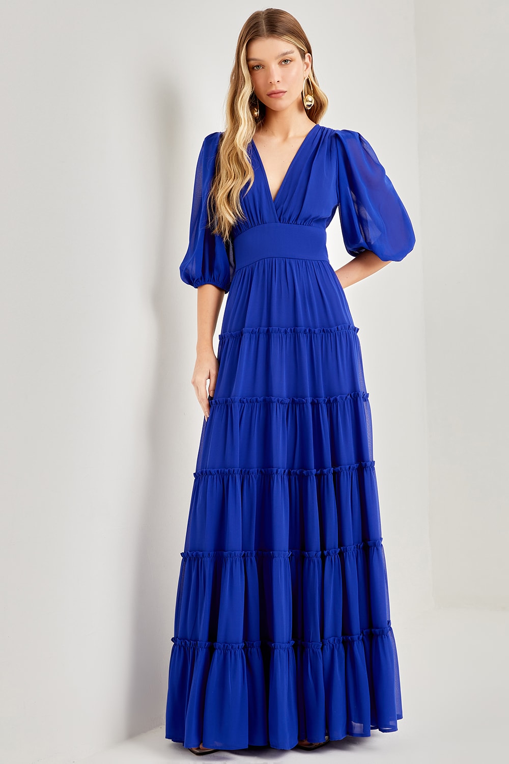 Vestido babado dylan Azul