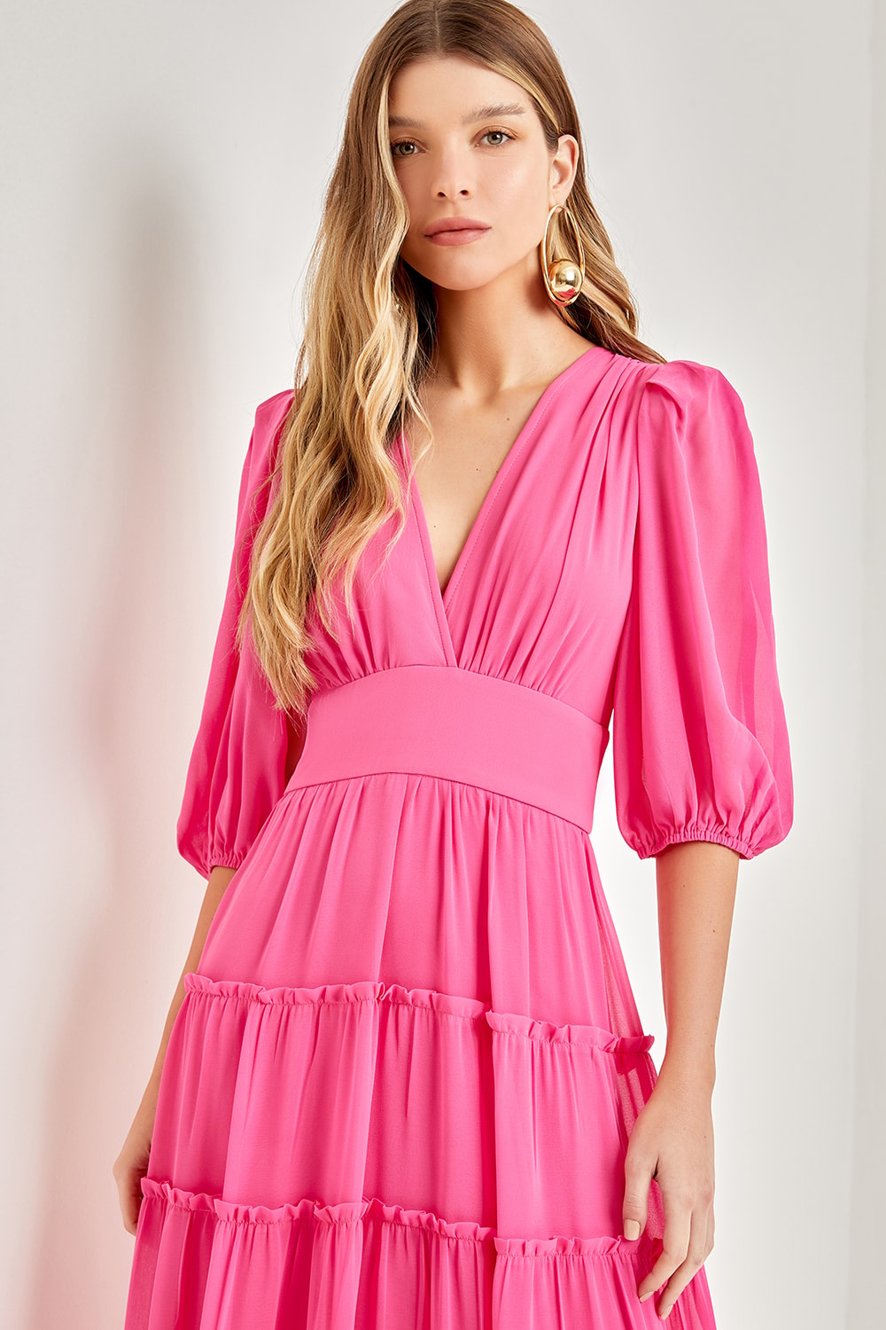 Vestido babado dylan Pink
