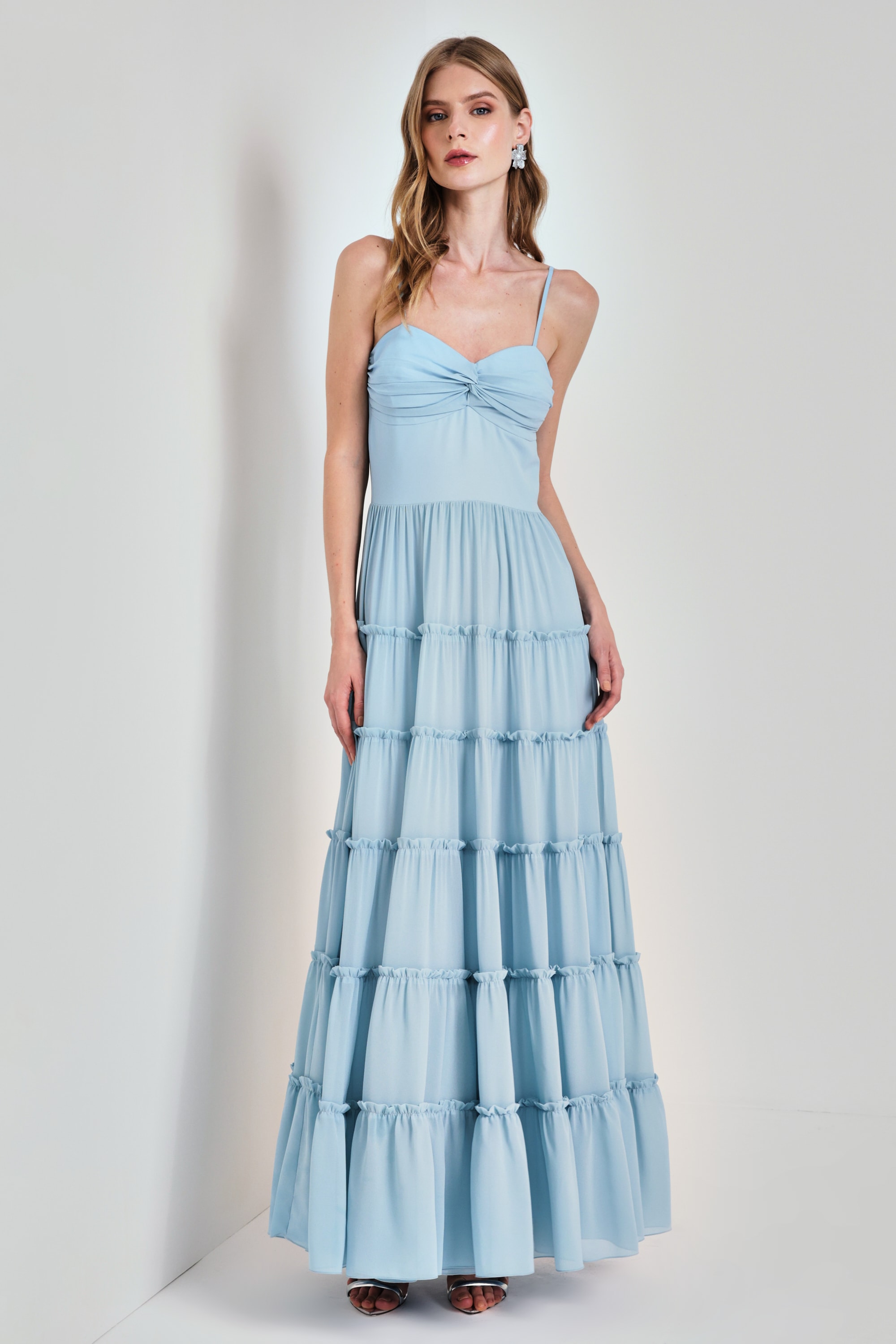 Vestido babados busto torcido Serenity