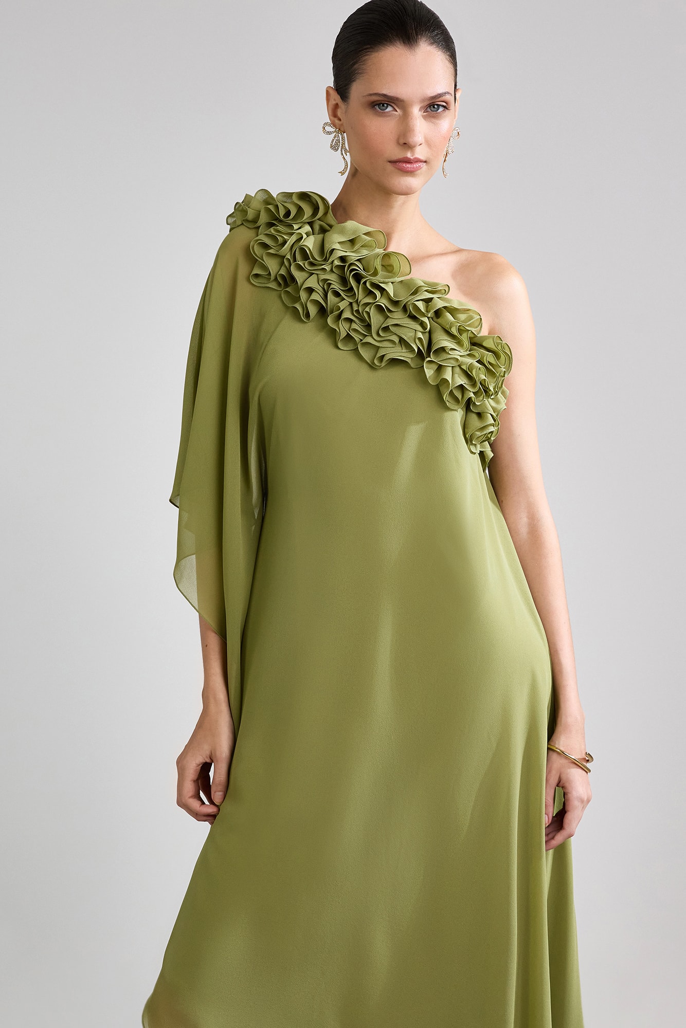 Vestido babados yara c Verde