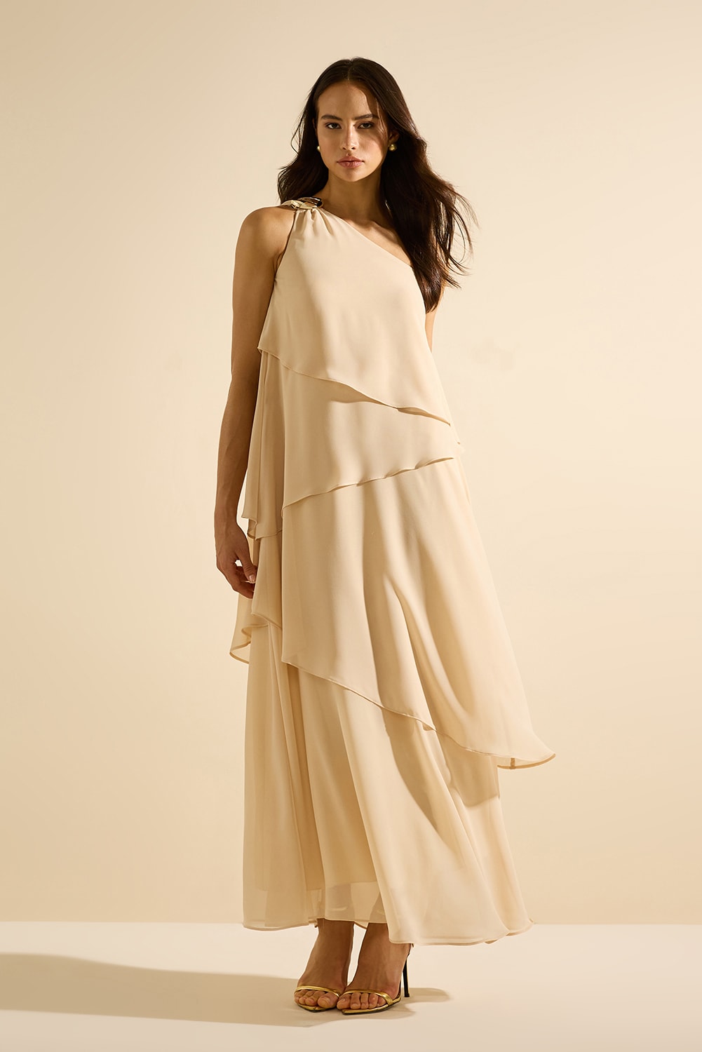 Vestido camadas lara Areia