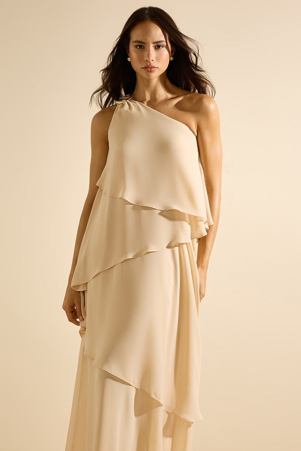 Vestido camadas lara Areia