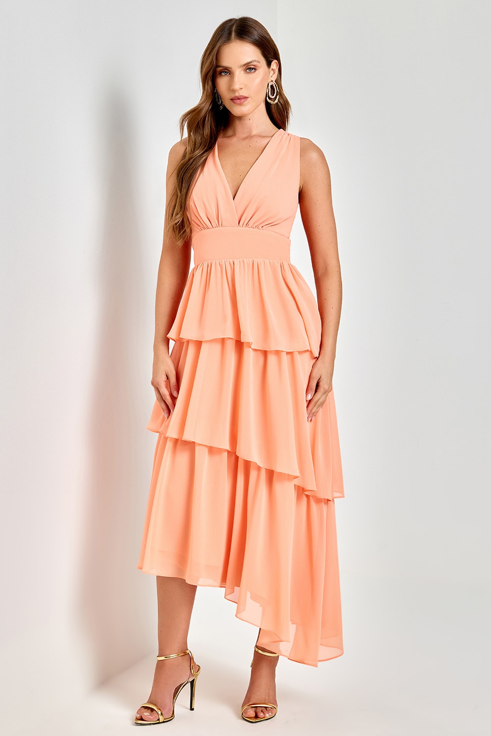 Vestido camadas sonhos Laranja