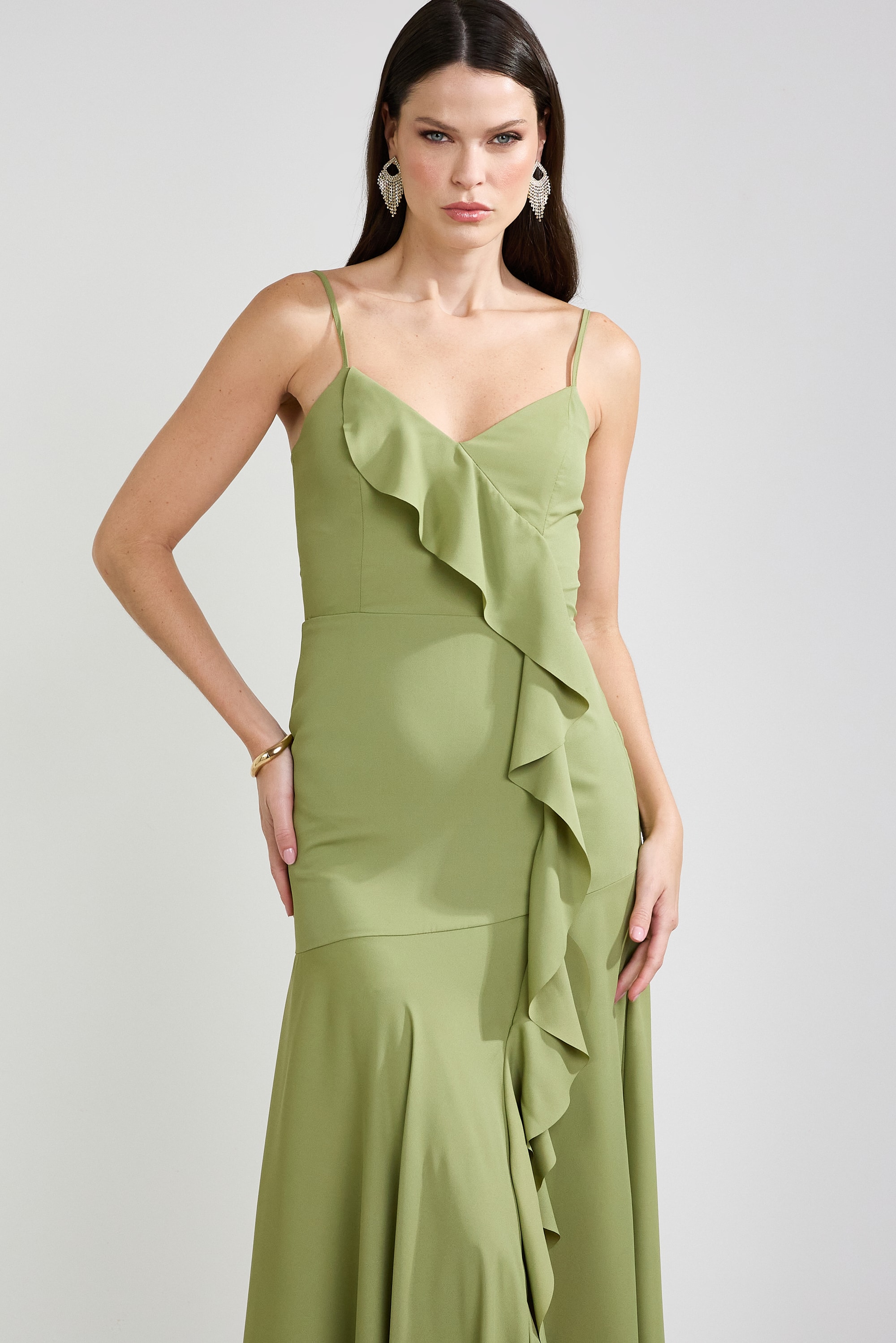 Vestido cascata Verde