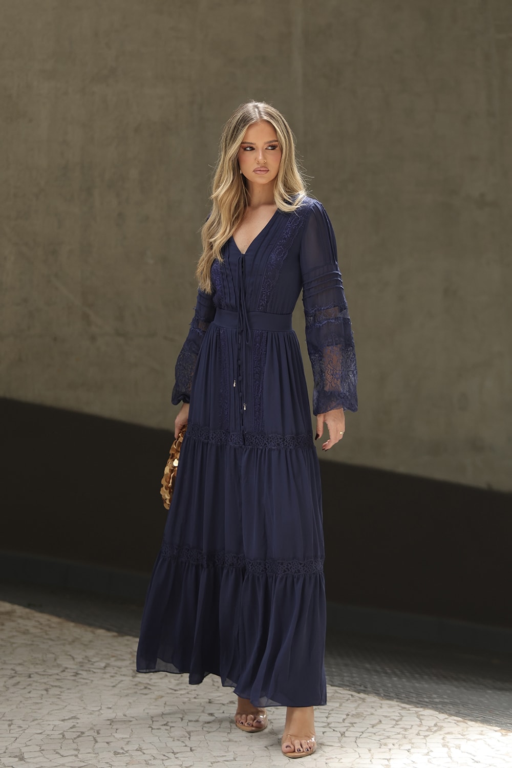 Vestido chemise boucher Marinho