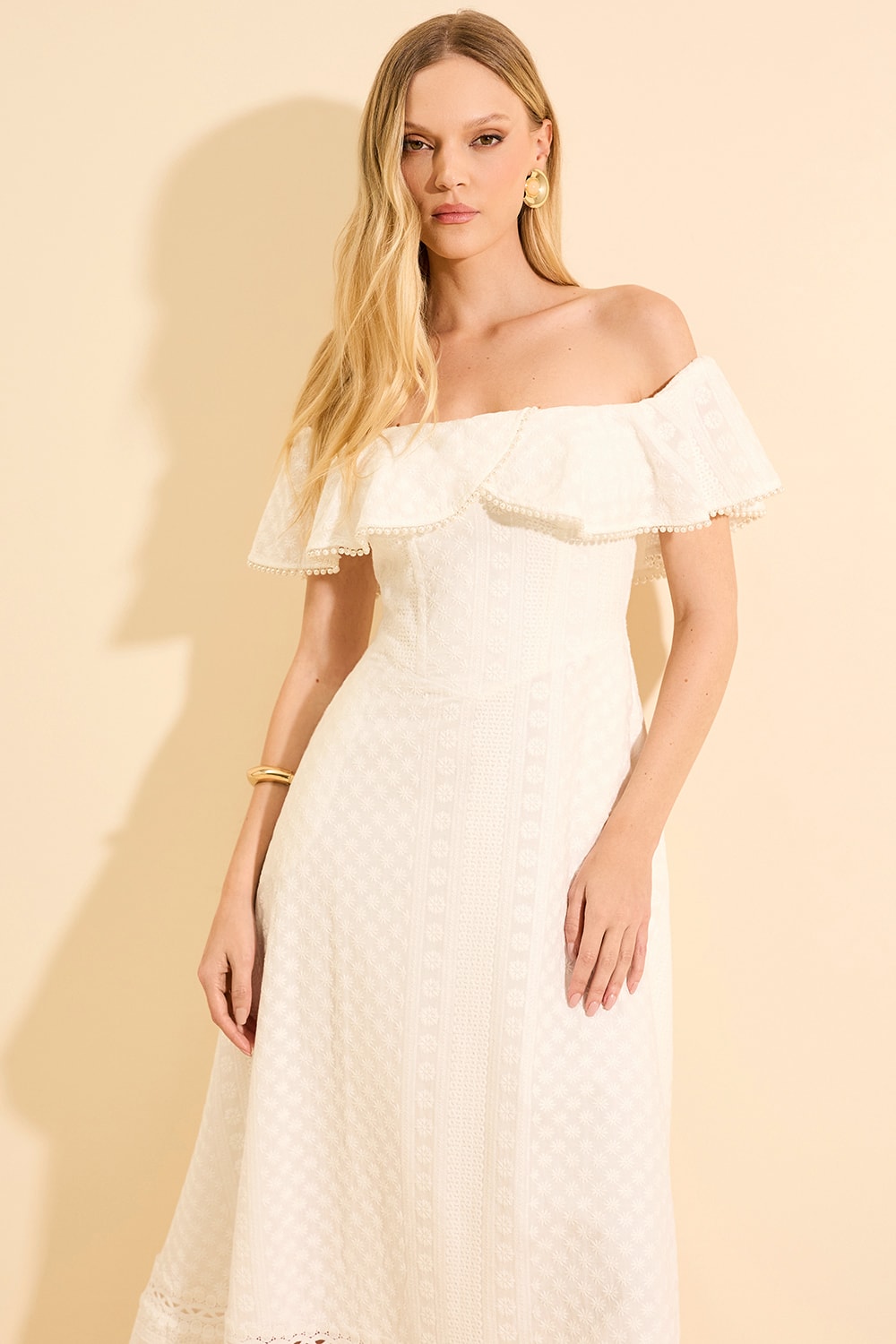 Vestido concha do mar Off-White