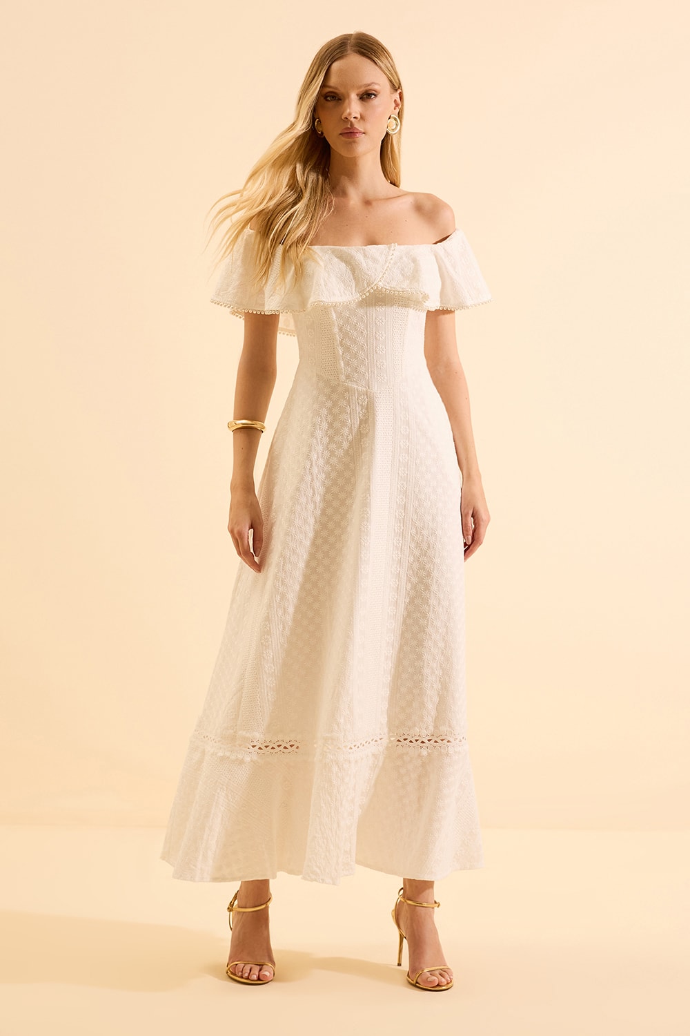 Vestido concha do mar Off-White