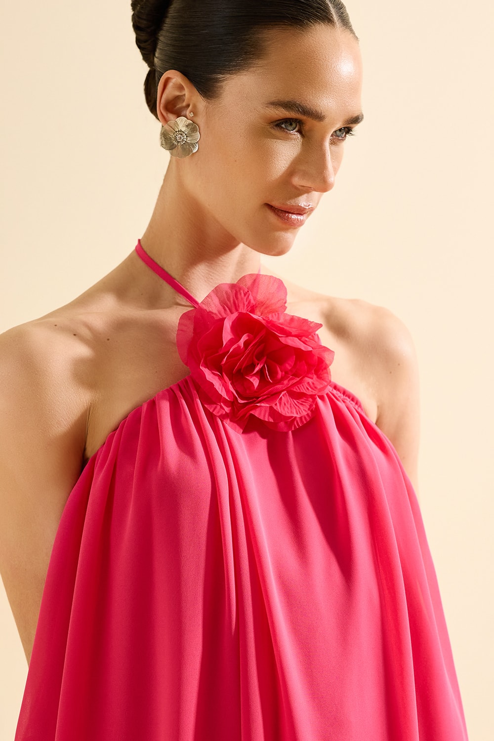Vestido curto flora Pink