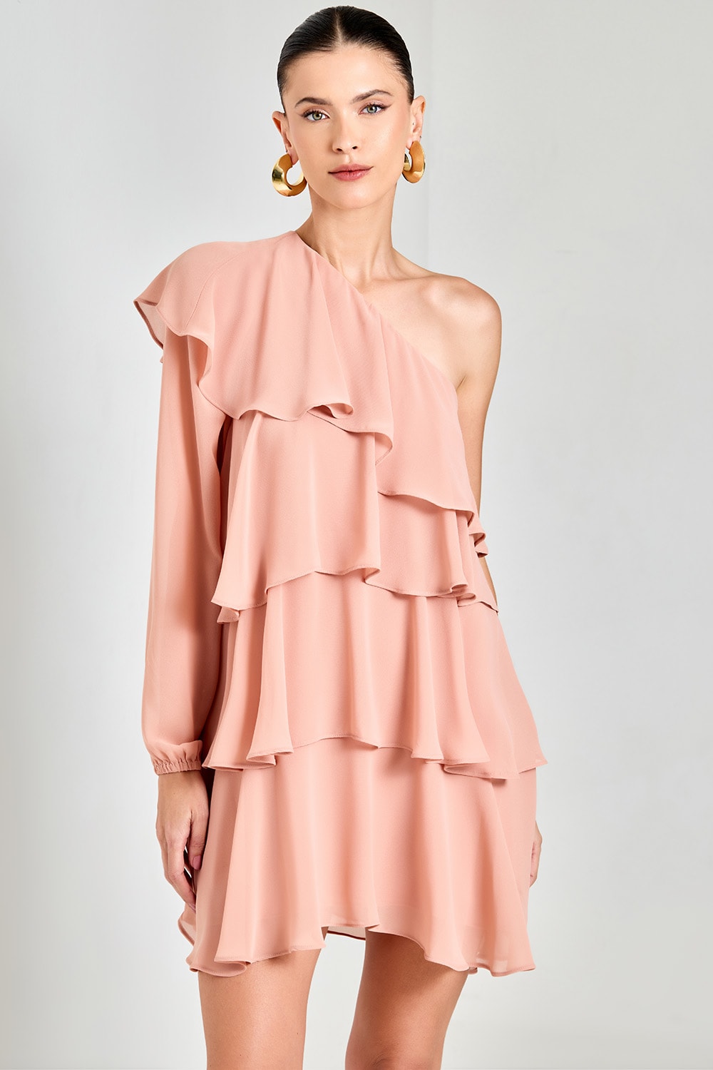 Vestido curto melody Bege