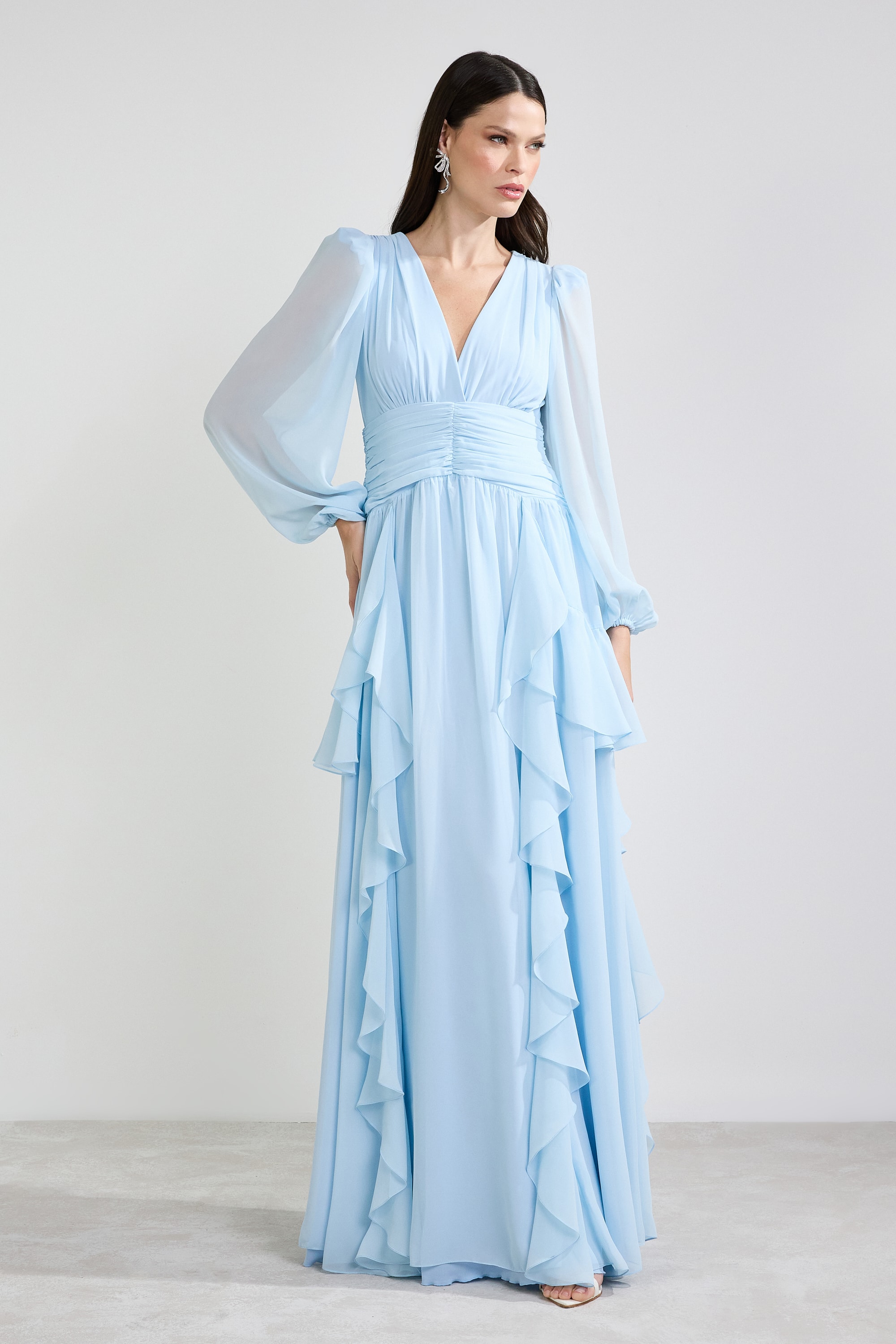 Vestido drapeado harmony Azul