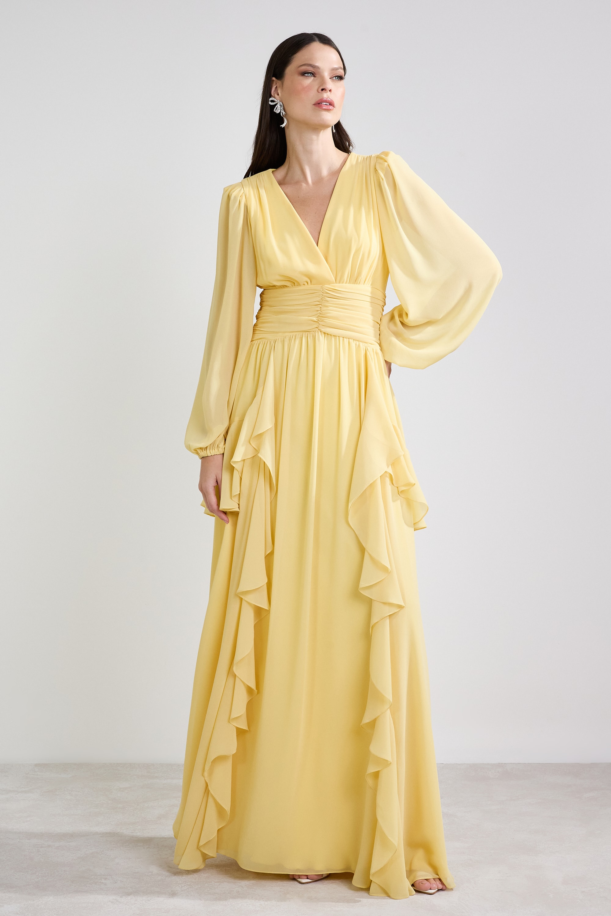 Vestido drapeado harmony Butter