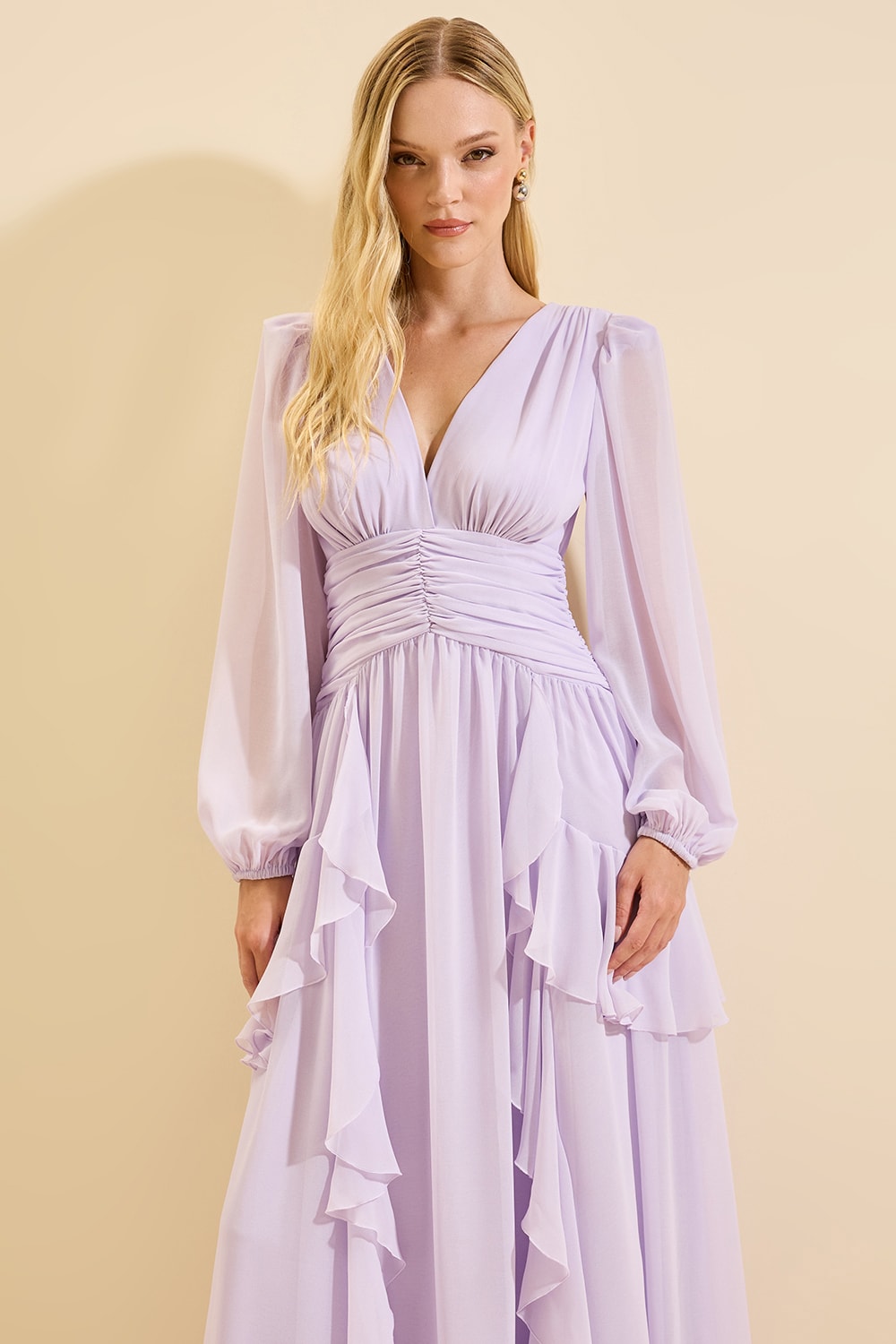 Vestido drapeado harmony Lilas