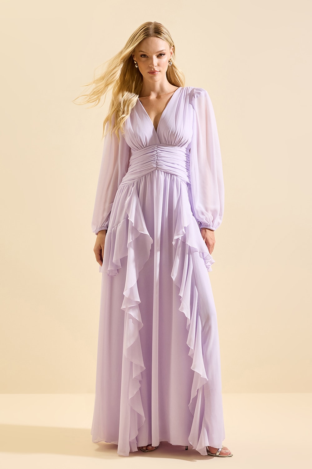 Vestido drapeado harmony Lilas