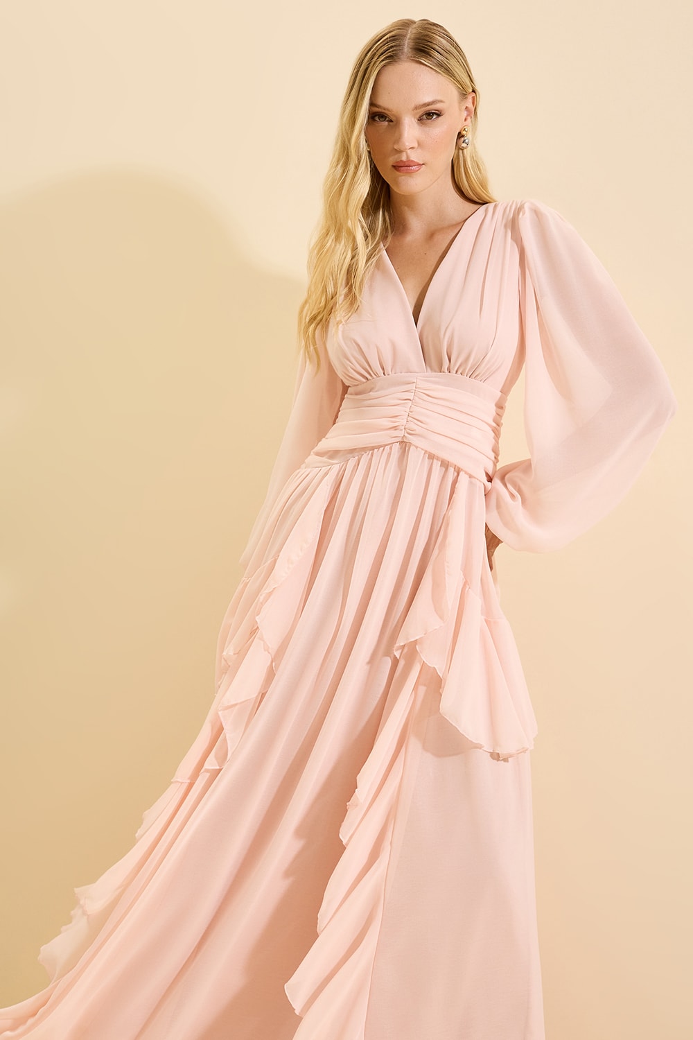 Vestido drapeado harmony Rosa
