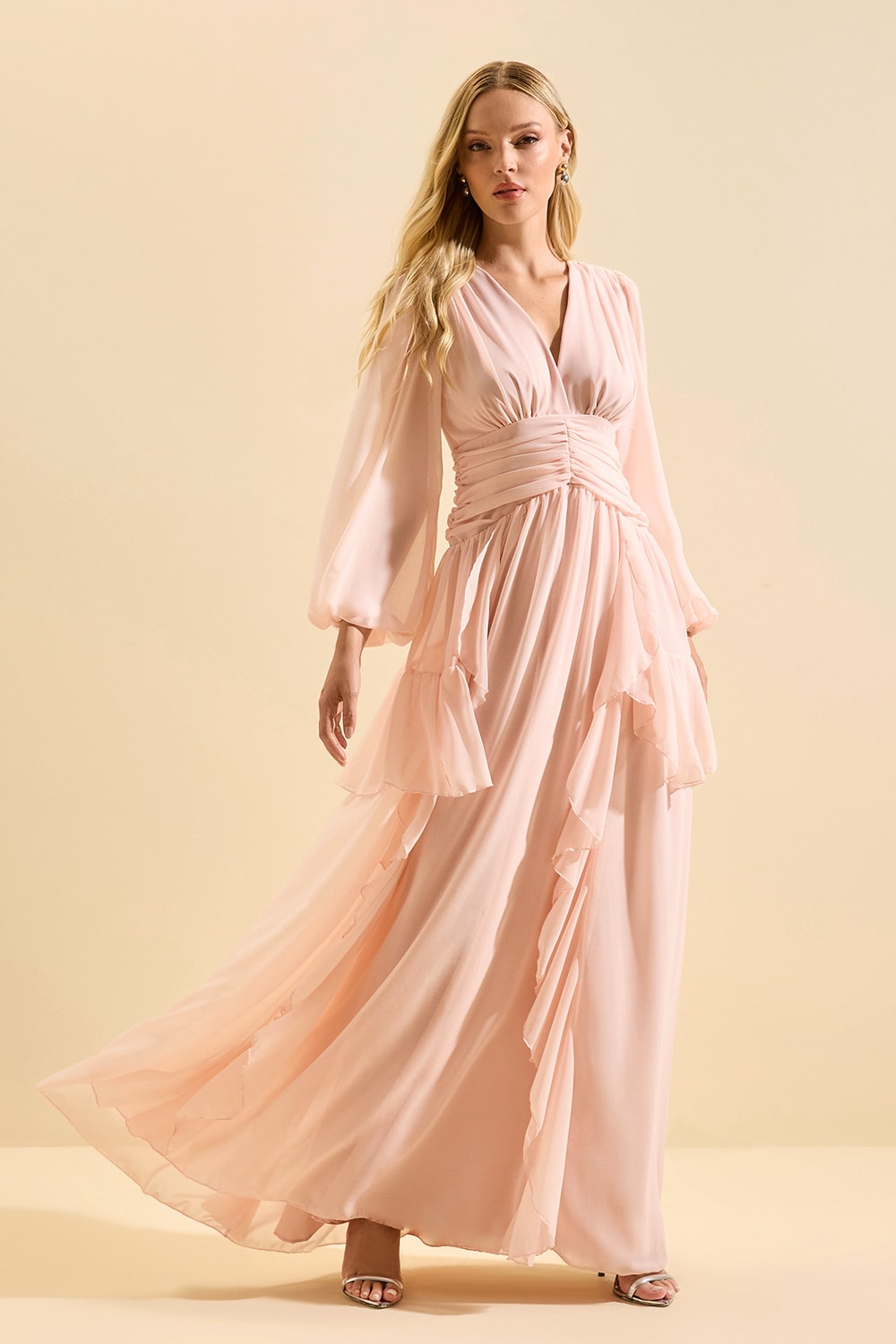 Vestido drapeado harmony Rosa