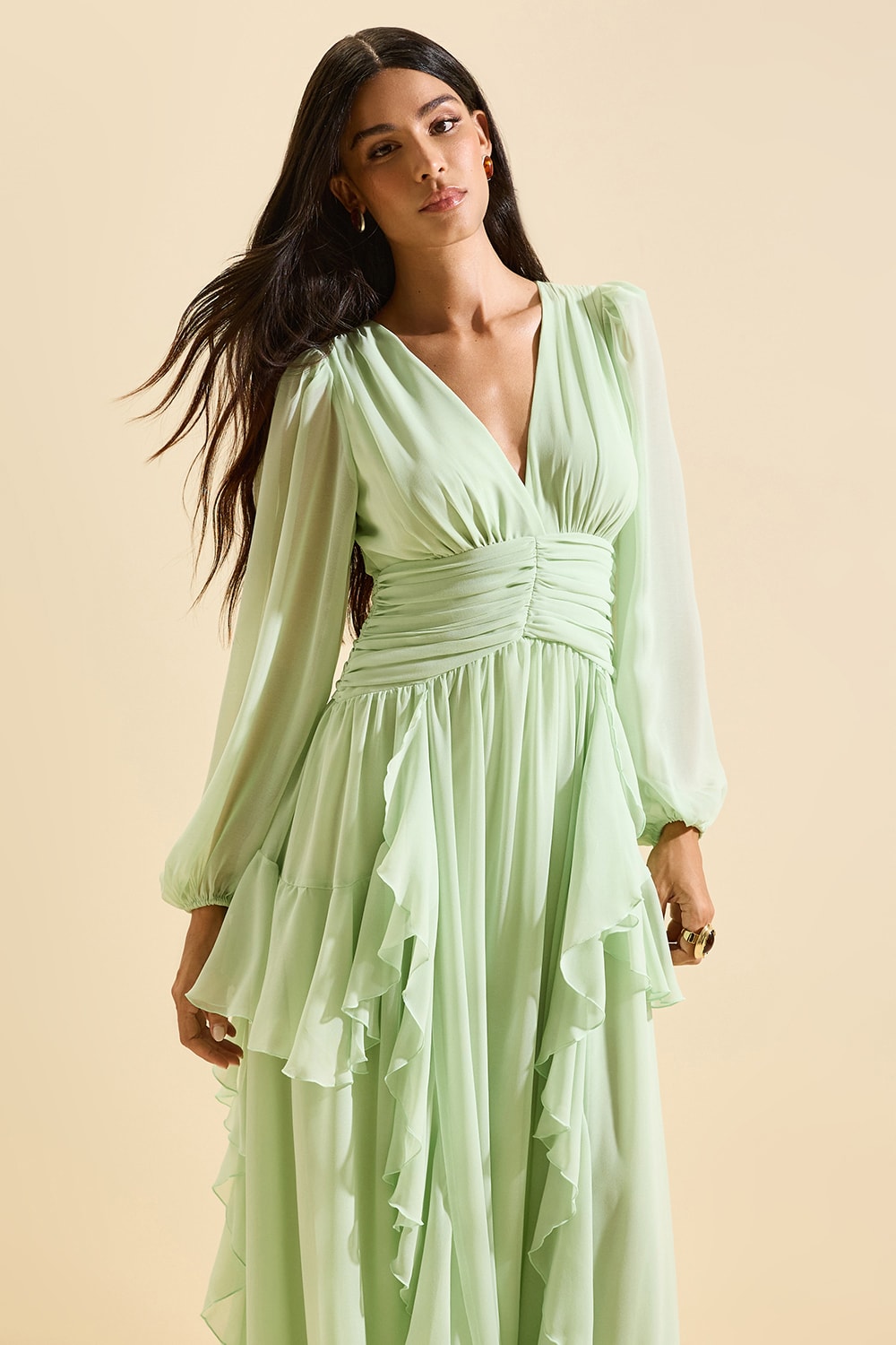 Vestido drapeado harmony Verde