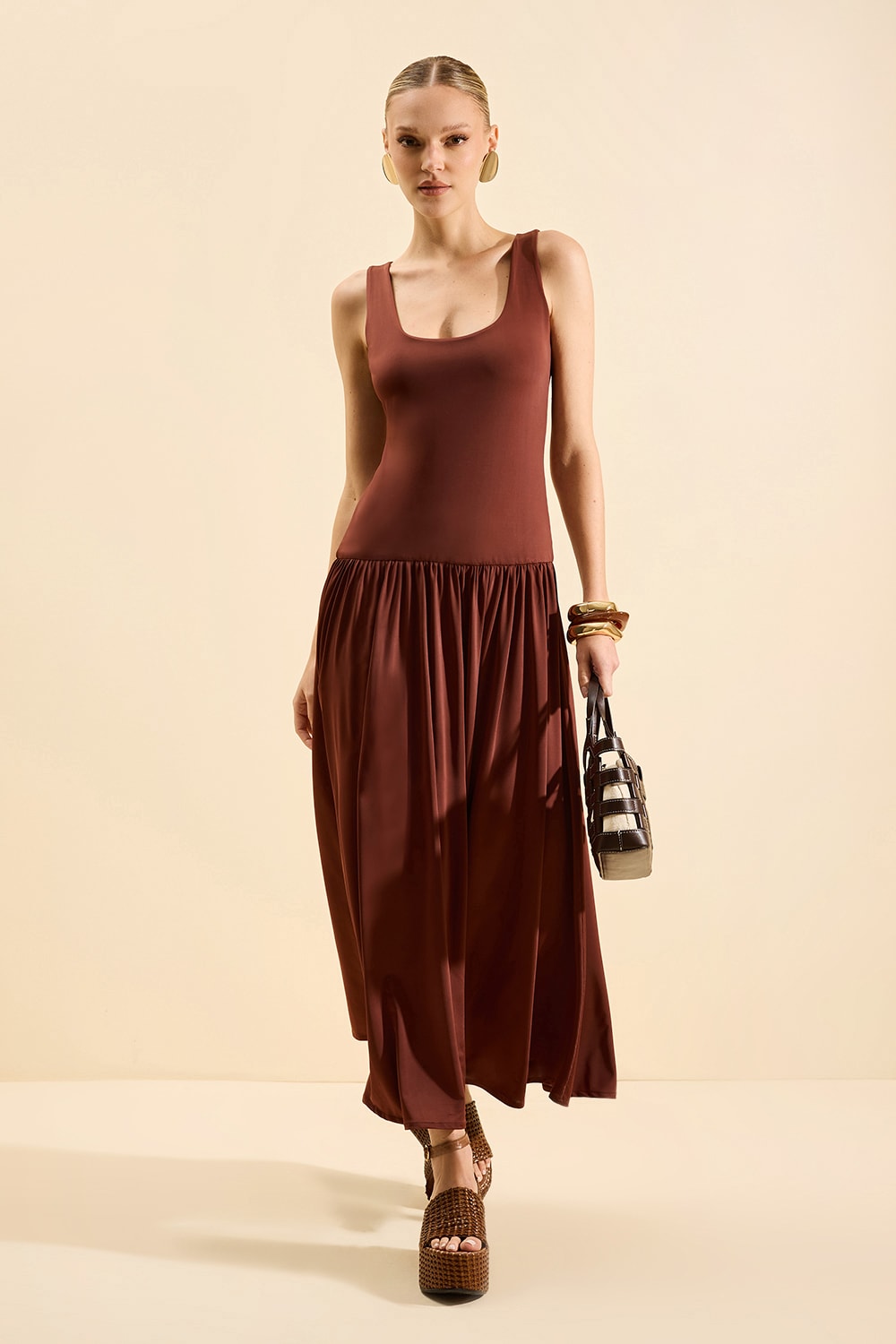 Vestido gabriela Marrom