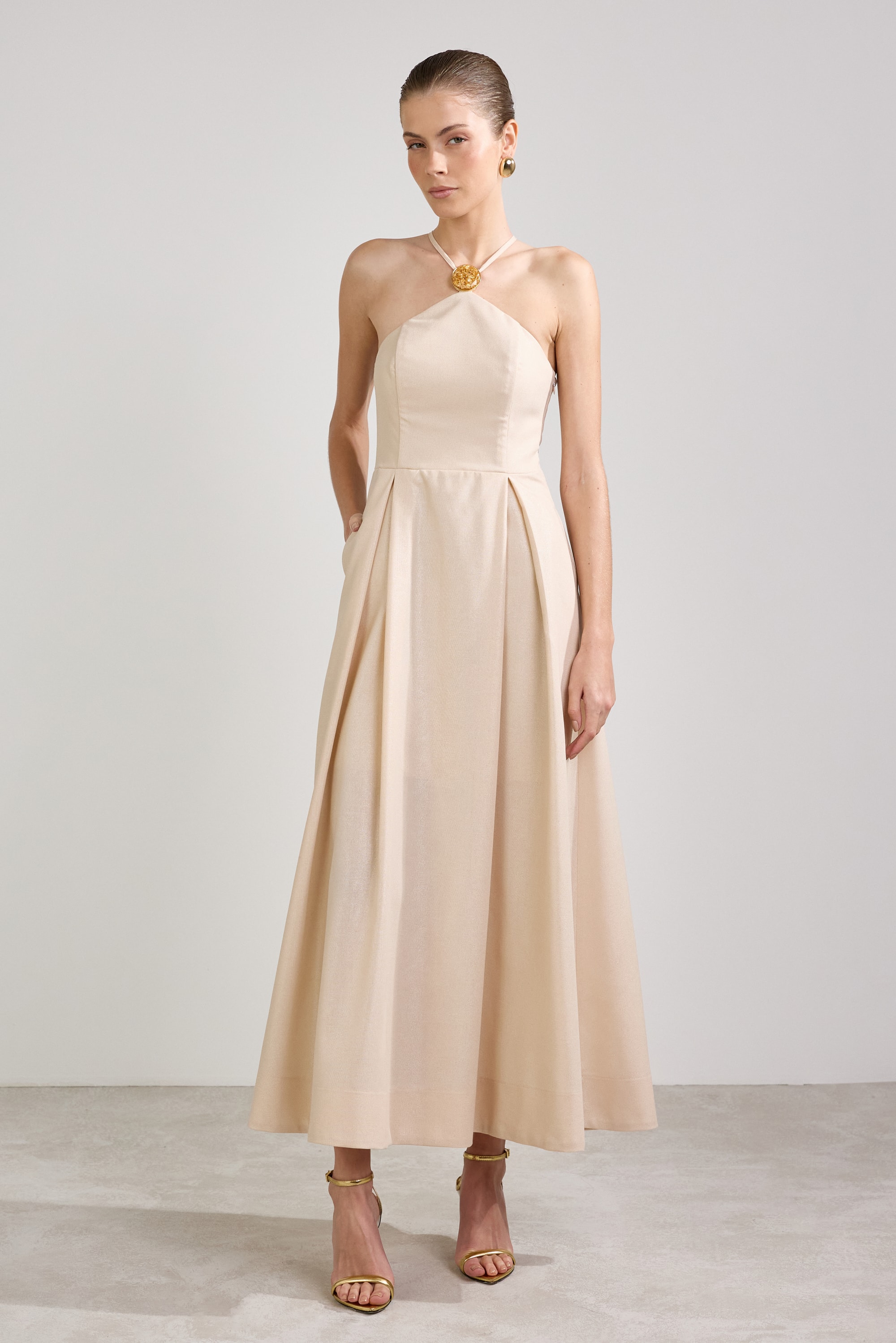 Vestido hiper midi kelly Perola