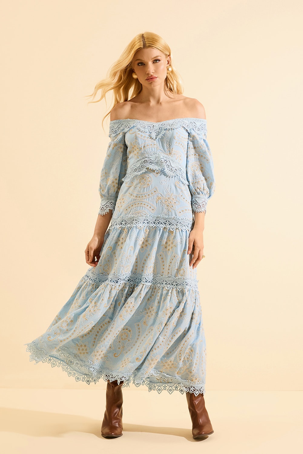 Vestido hiper midi musa Azul Bebe