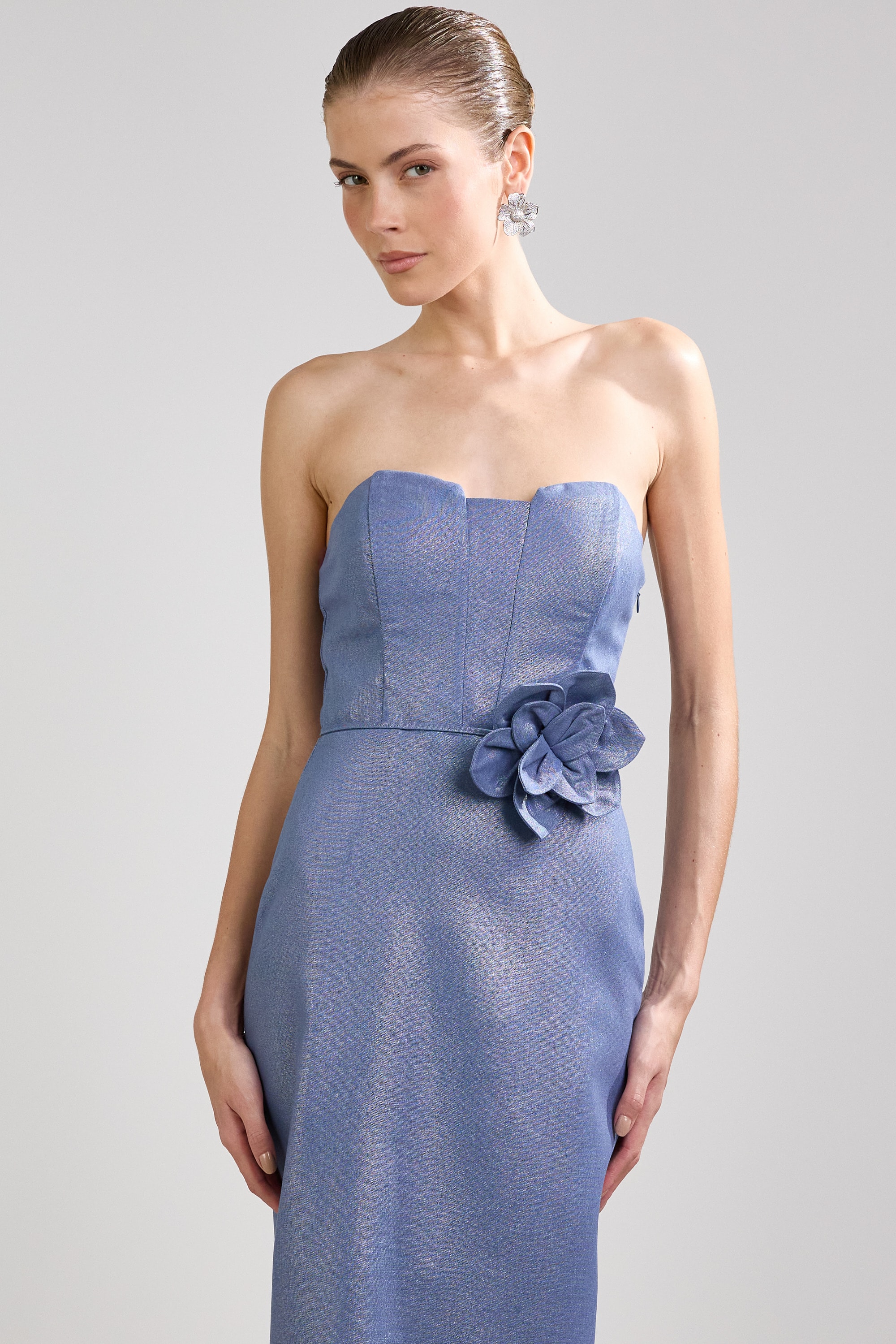 Vestido hiper midi sabrina c Azul