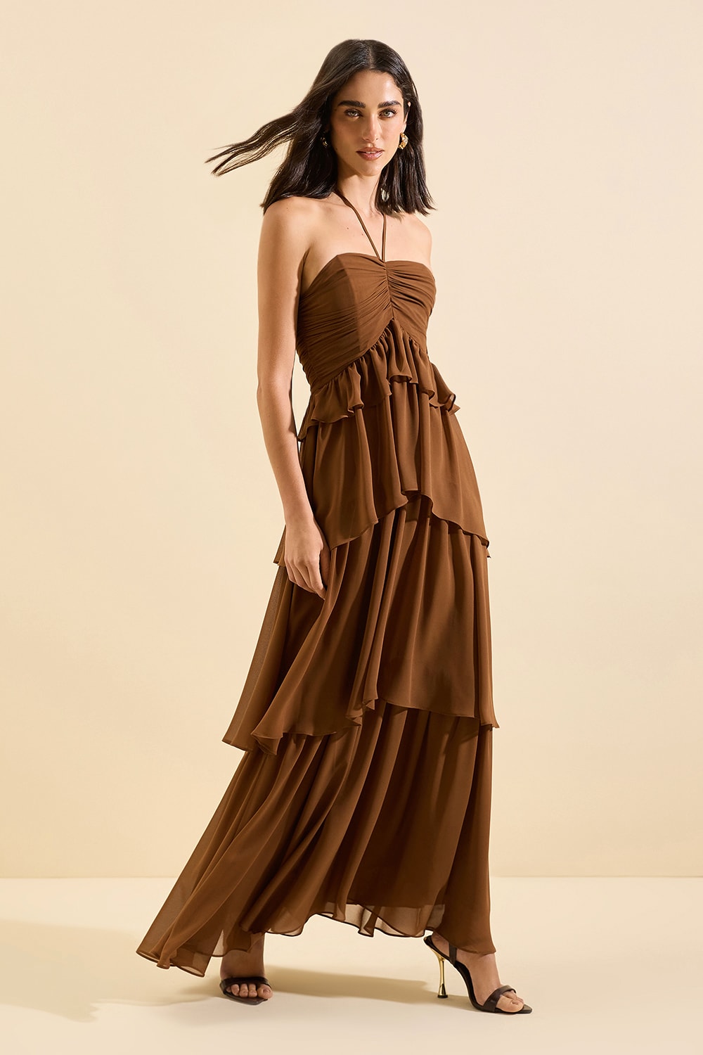 Vestido jade Marrom