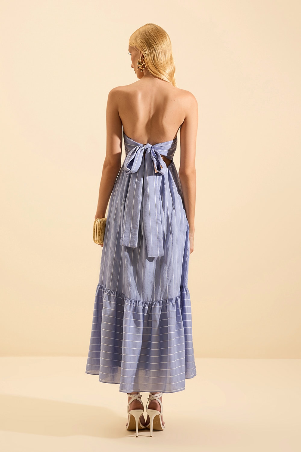 Vestido listras delicadeza Azul