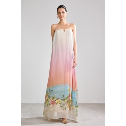 Vestido Longo Amanhecer Rosa