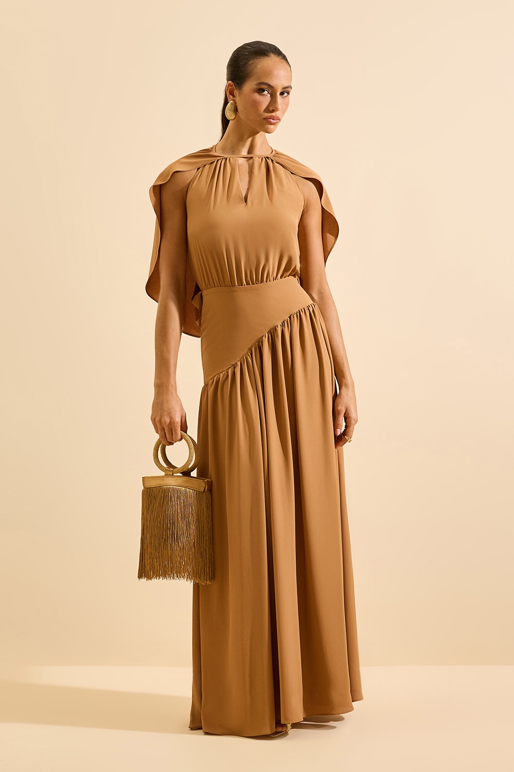 Vestido longo amarilys Caramelo