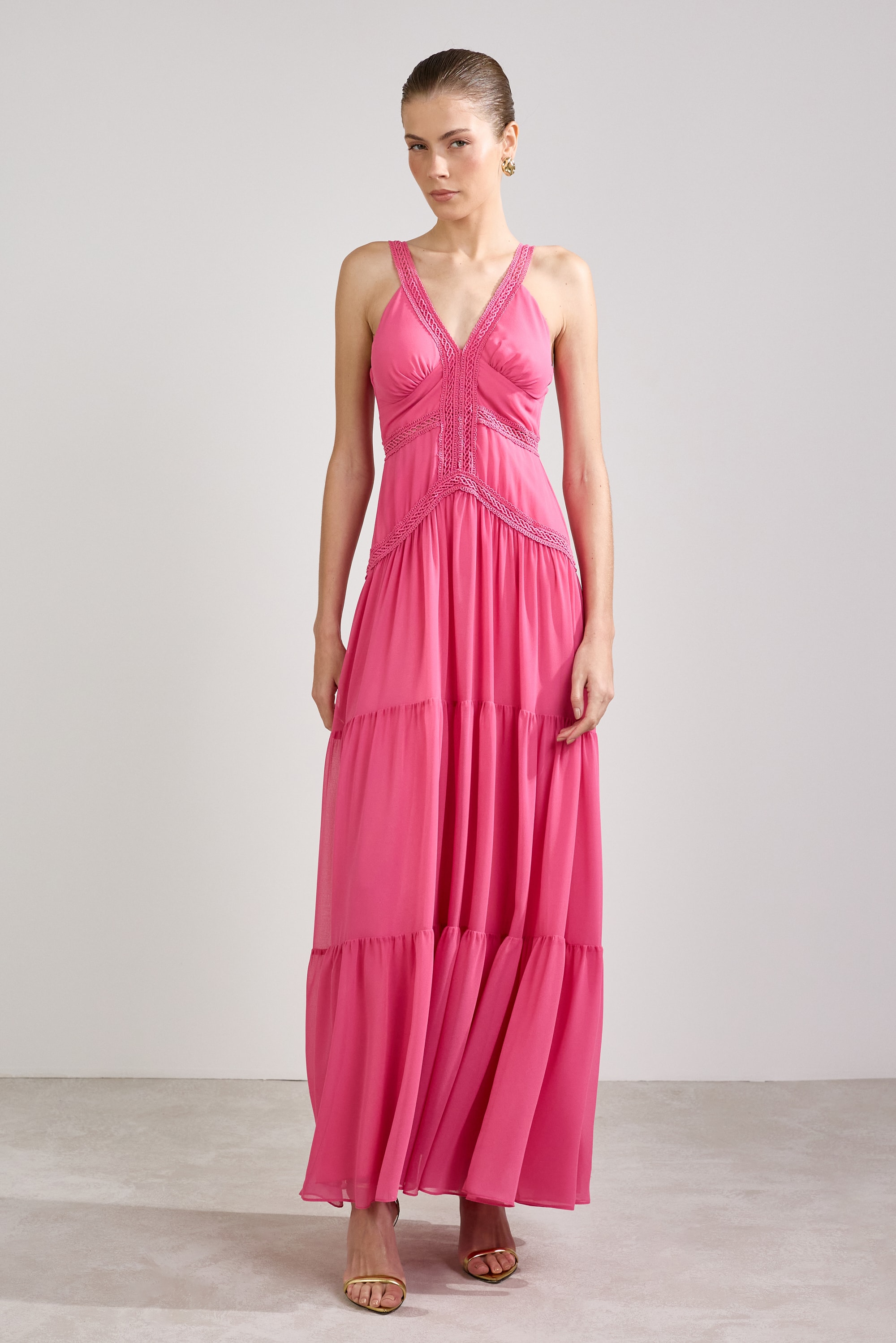 Vestido longo belatriz Rosa