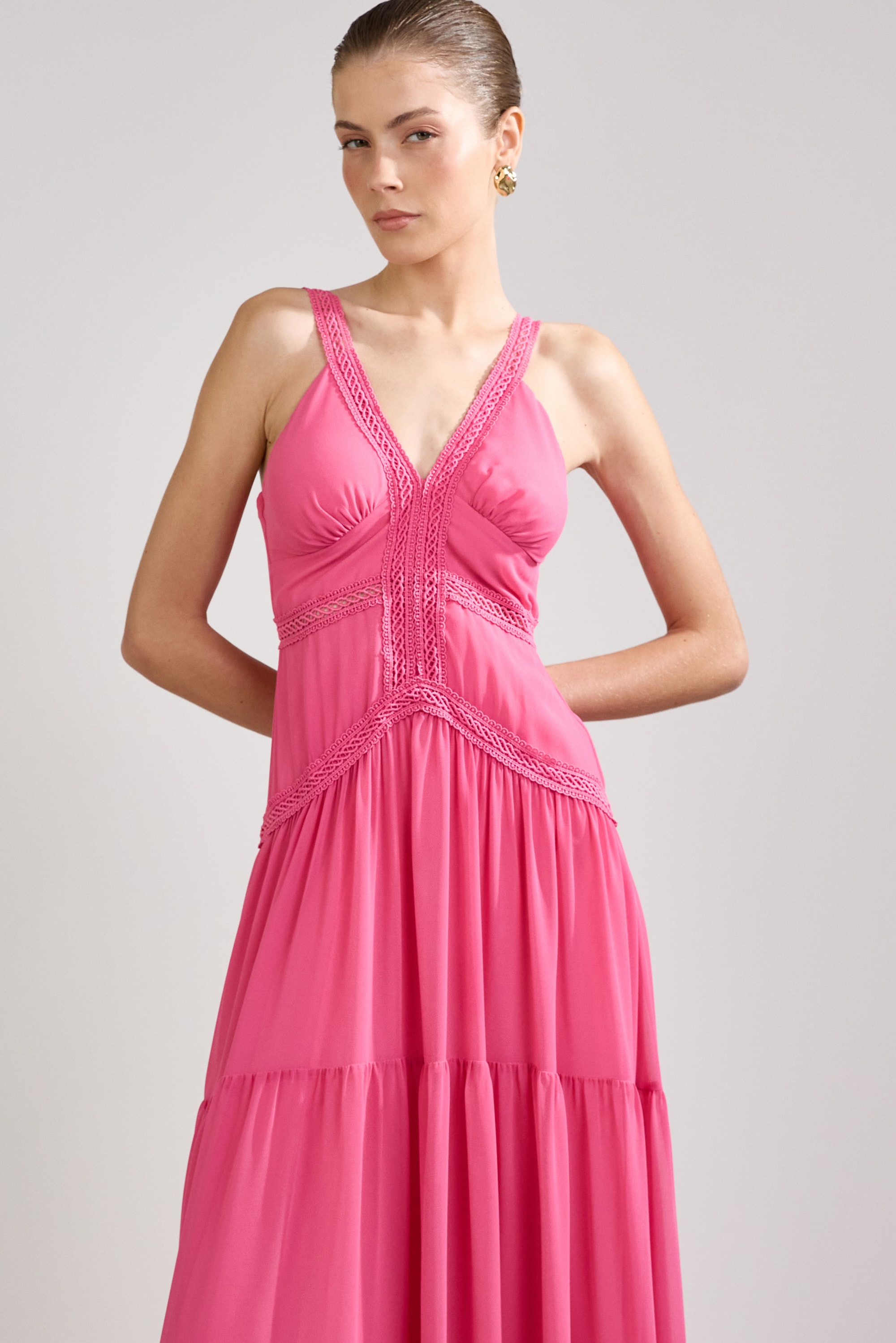 Vestido longo belatriz Rosa