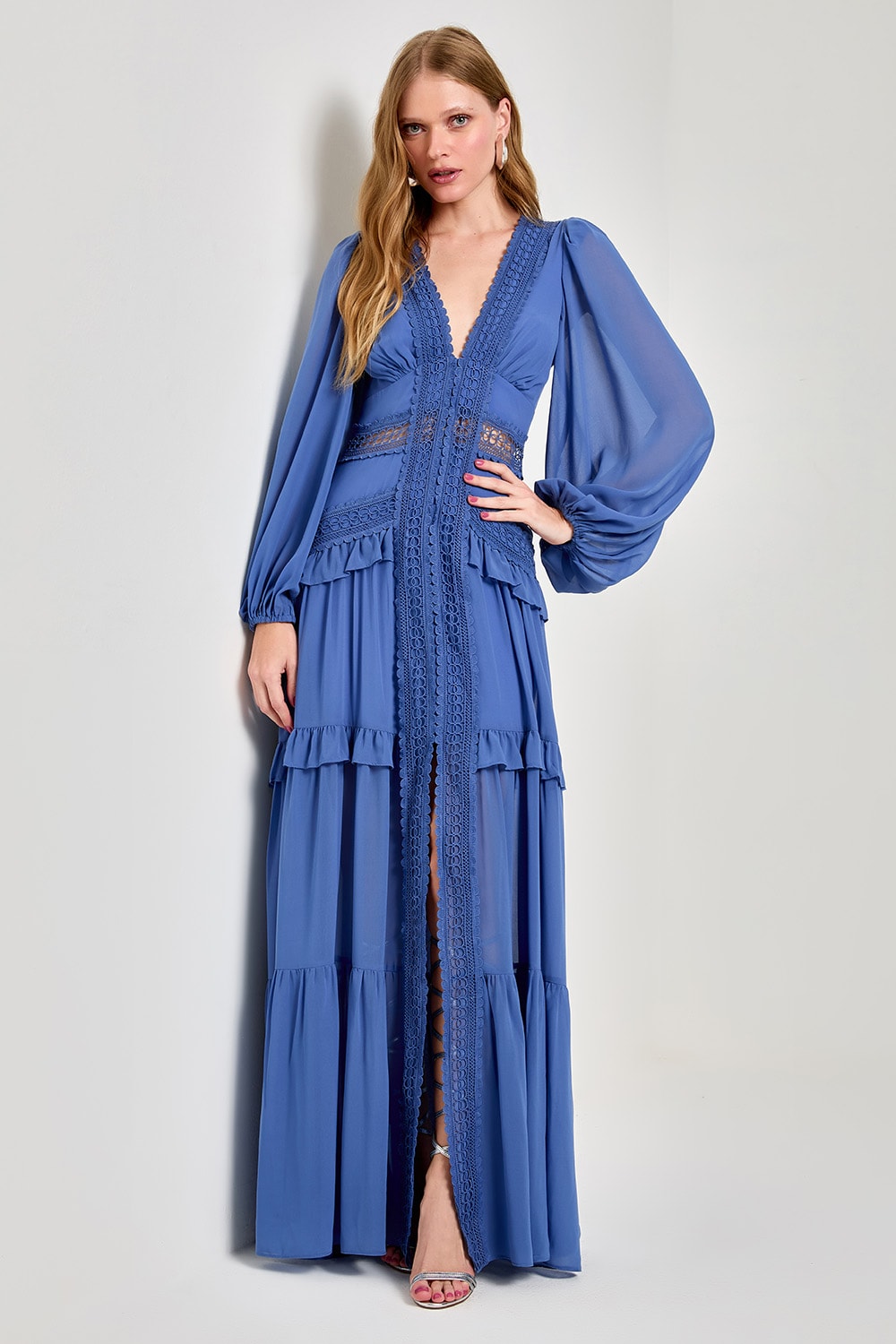 Vestido longo belinda Azul