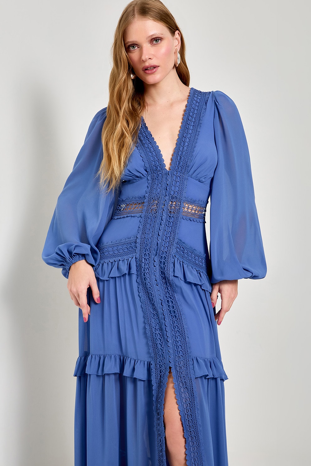 Vestido longo belinda Azul
